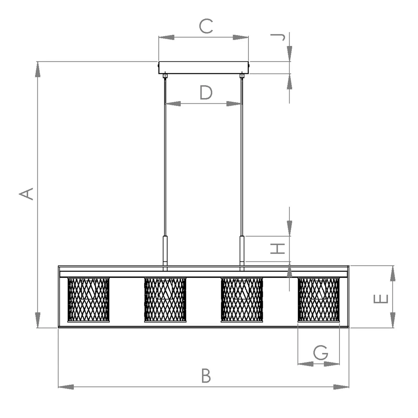 B-Ware Eglo Hängeleuchte Catterick Vier Käfigschirme Pendelleuchte Wohnzimmerleuchte