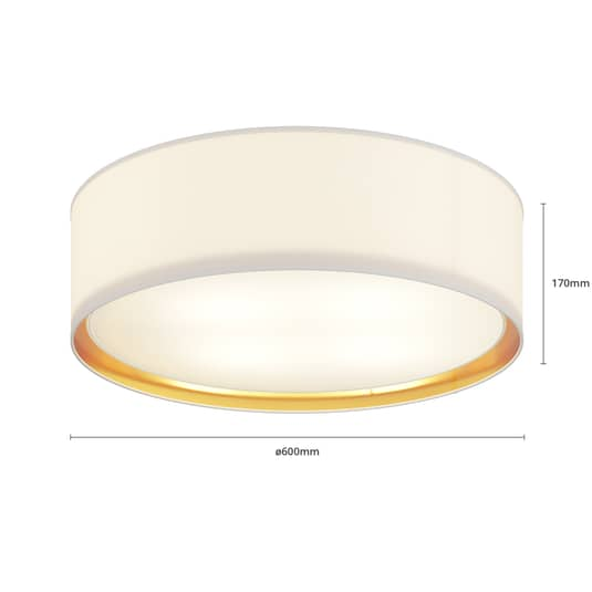 B-flokks Euluna loftlampi, loftljós, Bilbao hvítgull, ø 60 cm