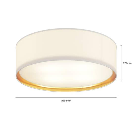 B-flokks Euluna loftlampi, loftljós, Bilbao hvítgull, ø 60 cm