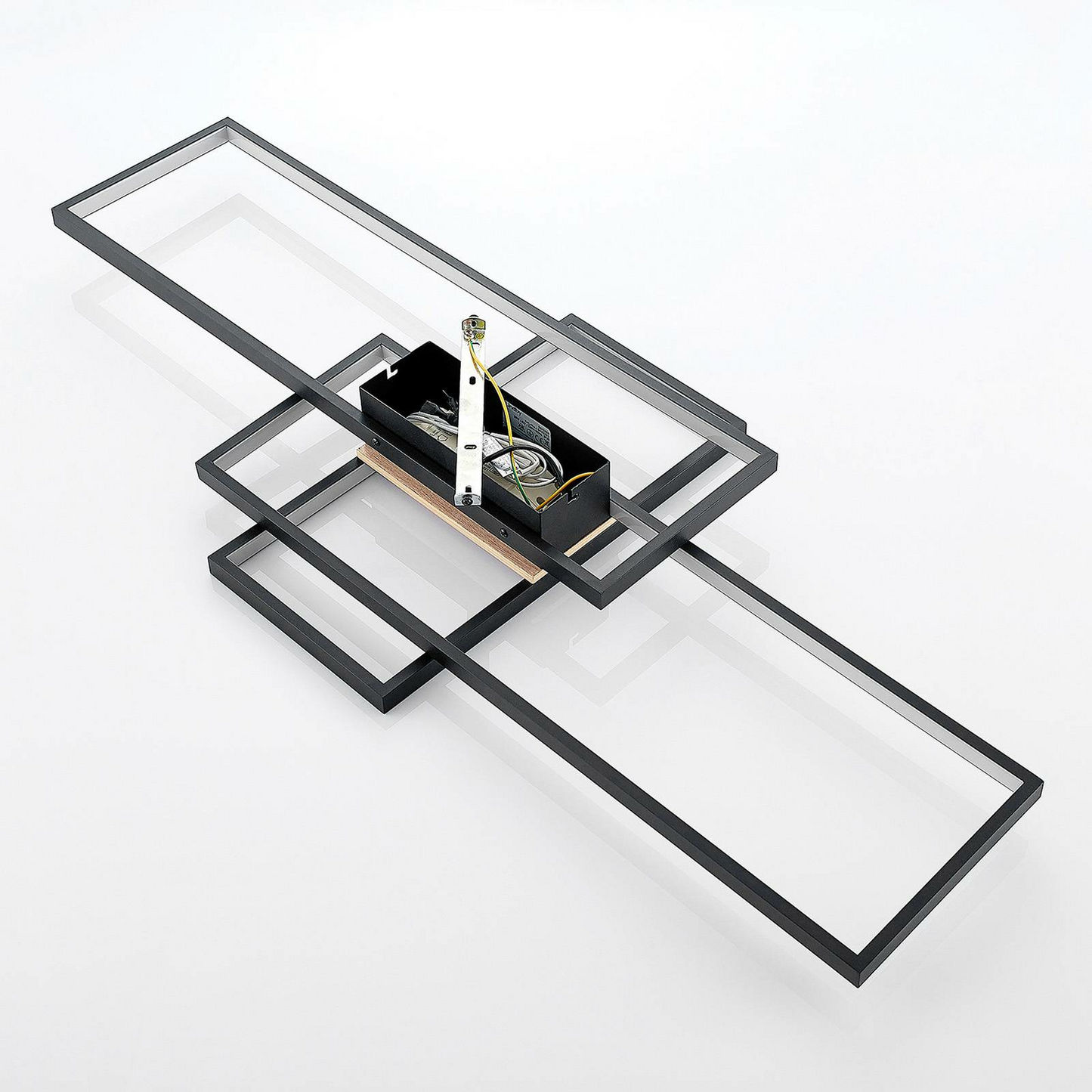 B-grade Lindby Emiljan LED ceiling lamp, pendant lamp, light fixture, LED 35W, aluminum, black matte 