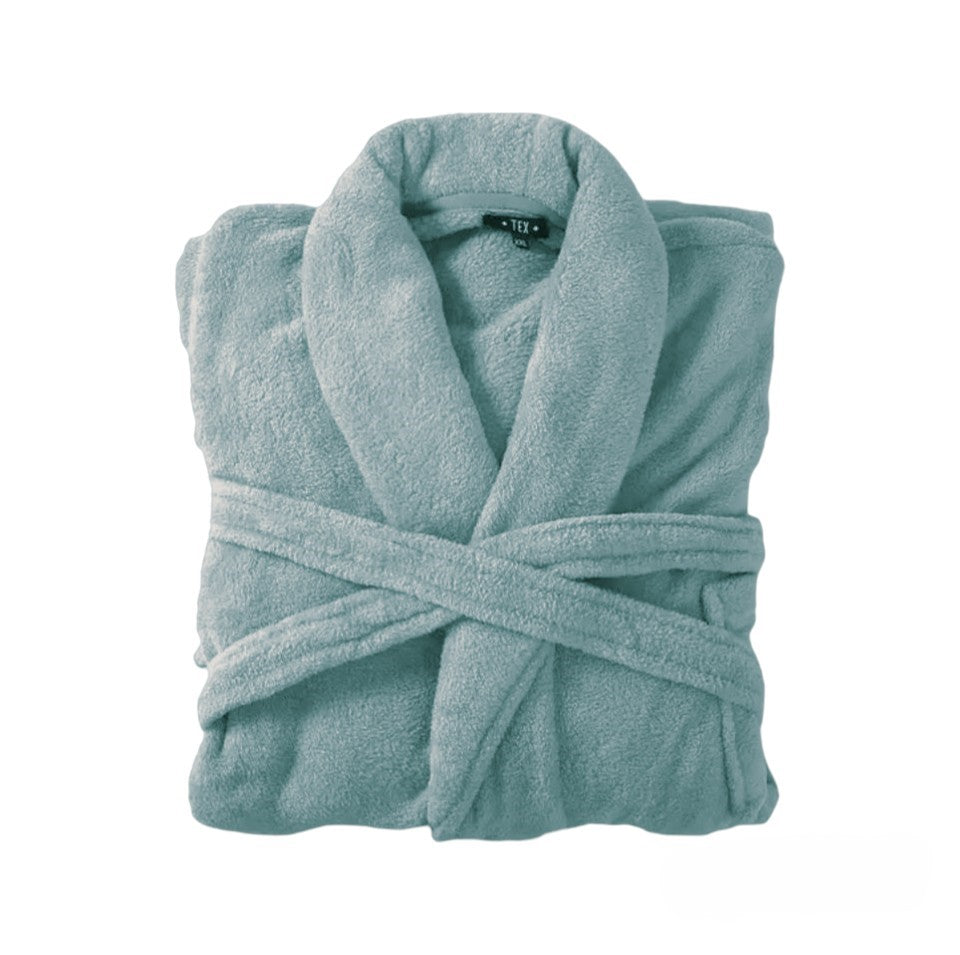 Bademantel flauschig » Saunamantel in Teddy-Plüsch Qualität » leichter/dünner Morgenmantel 100 cm lang » unisex