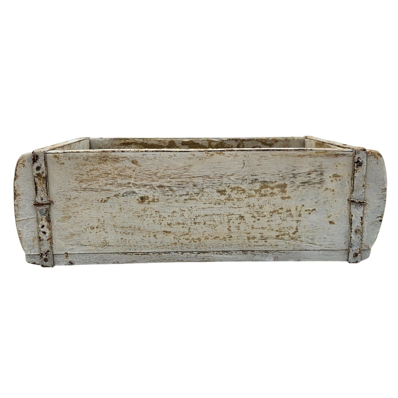 Holzkiste weiß Ziegelform Ziegelsteinform Kiste recyceltes Holz Kasten 30 cm