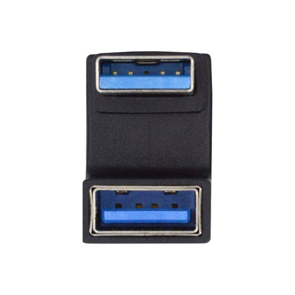 SYSTEM-S USB 3.0 Gen 2 U Turn 180° Adapter Typ A Buchse zu Stecker Kabel in Schwarz