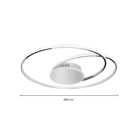 B-grade Lindby Dorle LED ceiling light, ceiling lamp, ceiling light, chrome, ø 60 cm 