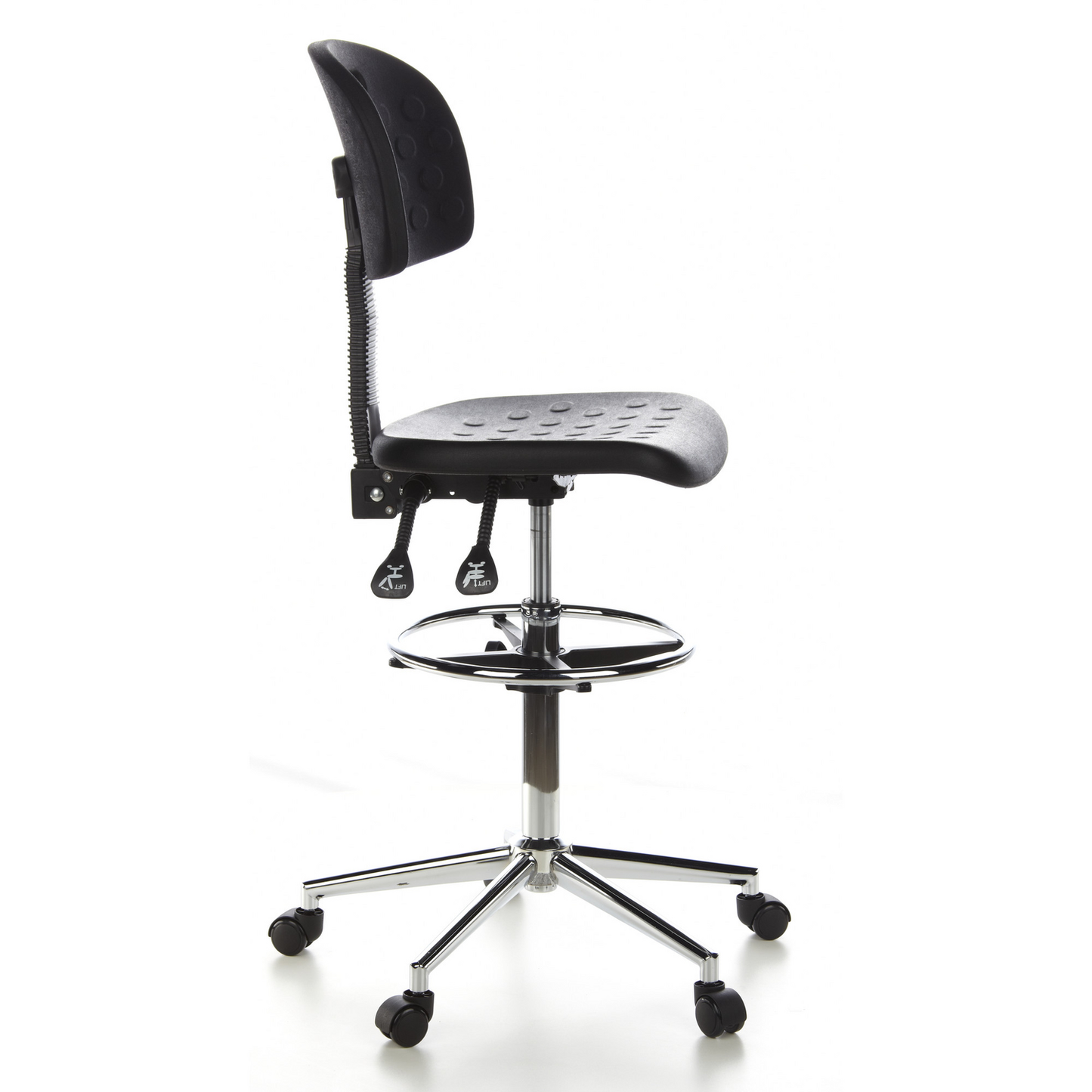 B-grade Hjh Office stool / swivel stool / work chair Top Work 23 hard foam black Chr