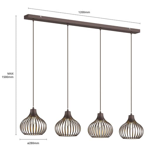 B-stock Lindby Frances hanging lamp pendant lamp ceiling lamp lamp brown E27