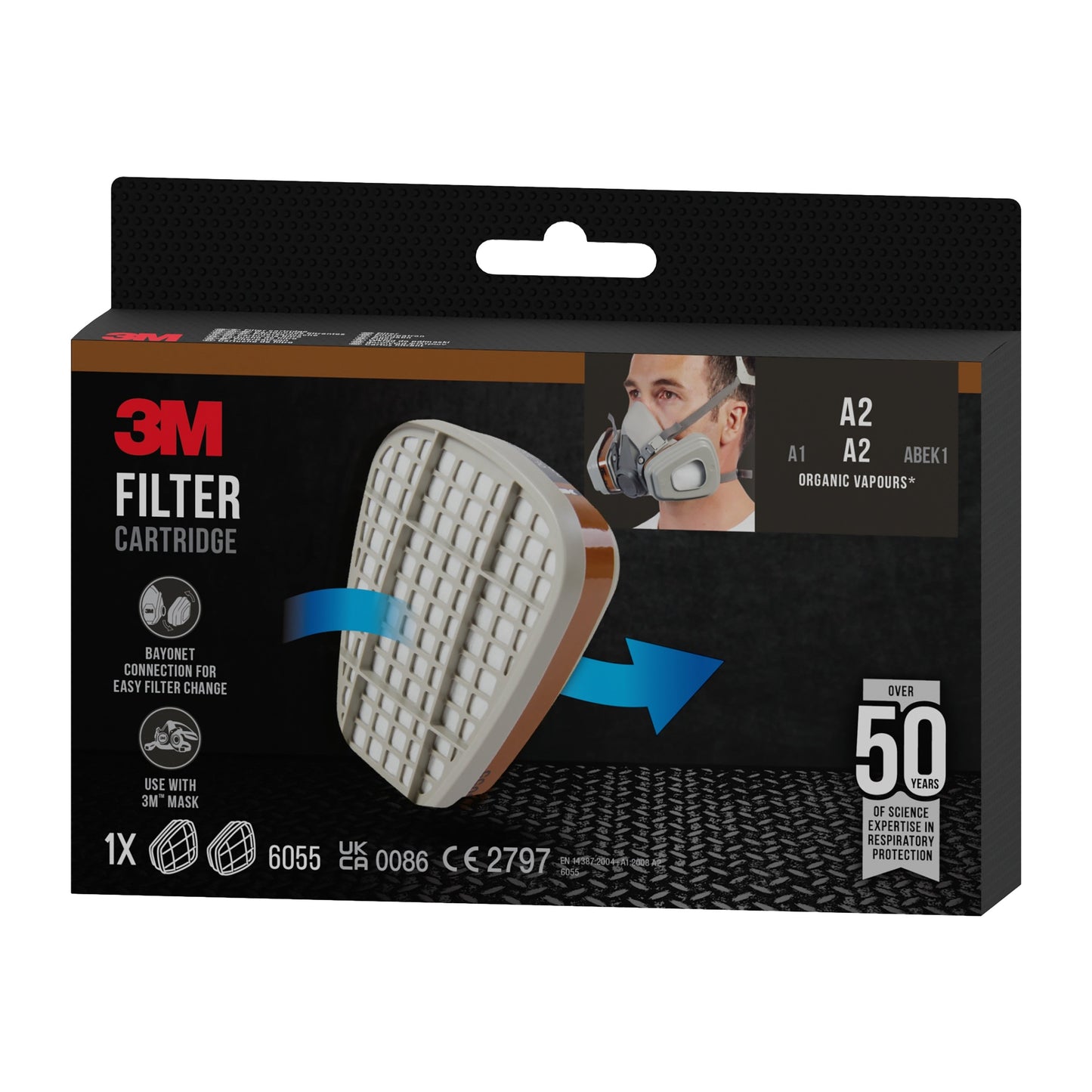 3M™ Filterpatrone 6055, A2 Organische Dämpfe