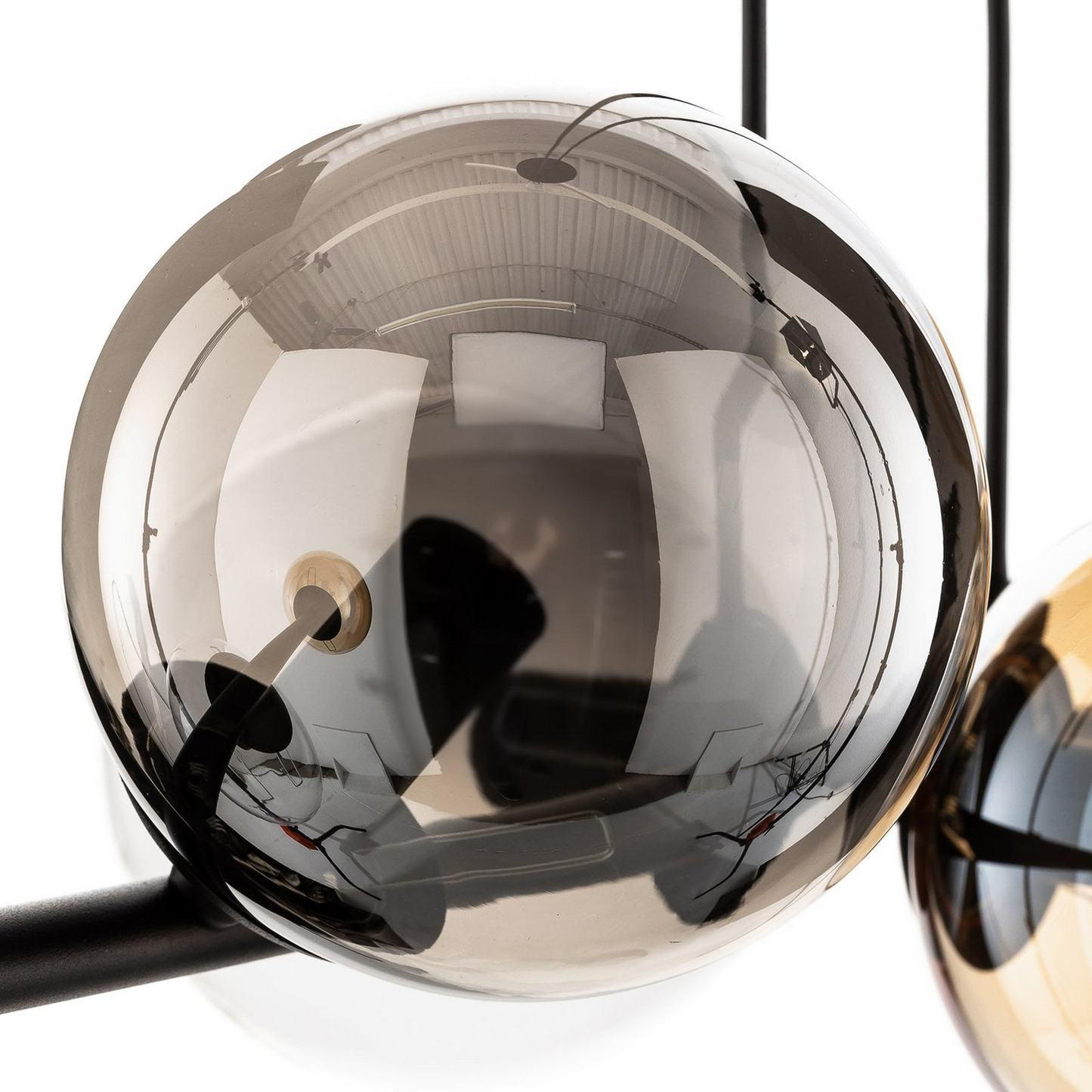 B-flokks Euluna hengiljós Glassy loftlampi hengiljós E14 8 ljós gler grafít AM643 