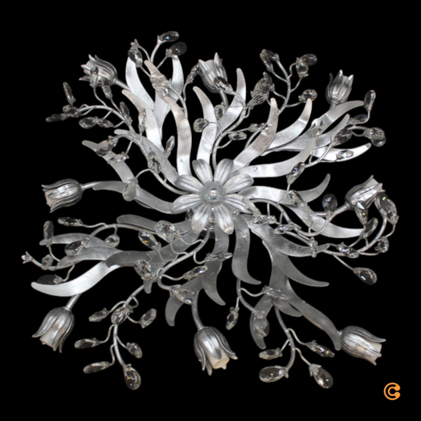 B-flokks Florentine loftlampi, ljósastæði Sara, 8 ljós, innanhússlýsing, LED