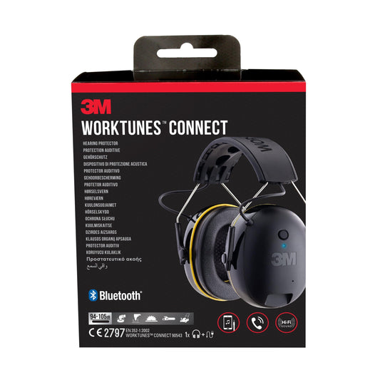3M™ WorkTunes™ Connect Kapselgehörschutz 90543E, Bluetooth®, SNR-Wert 31 dB, Schwarz | Packung (1 Stück)