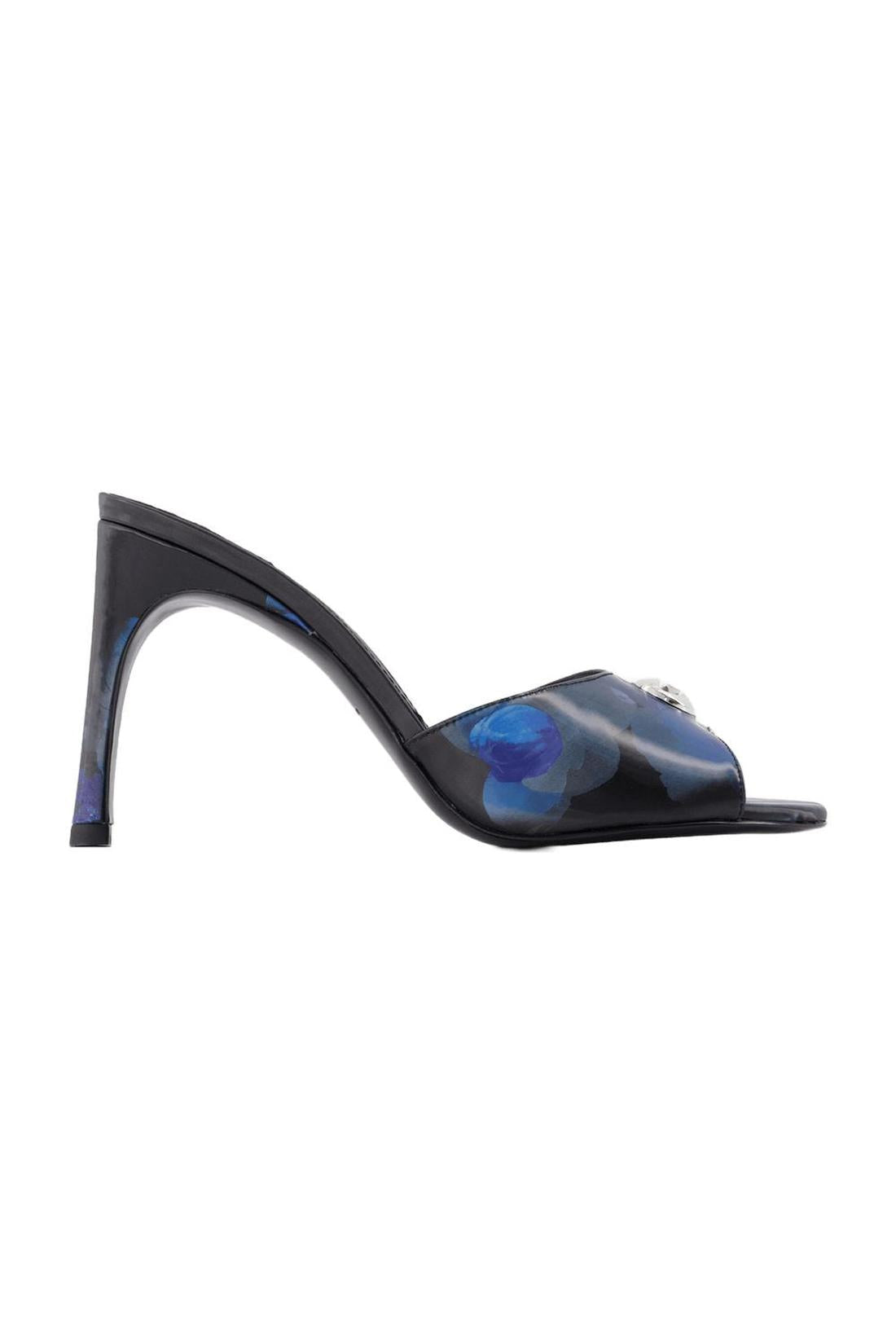 Holographic Logo Mules - Coperni - Blue/Black - Vegan Leather