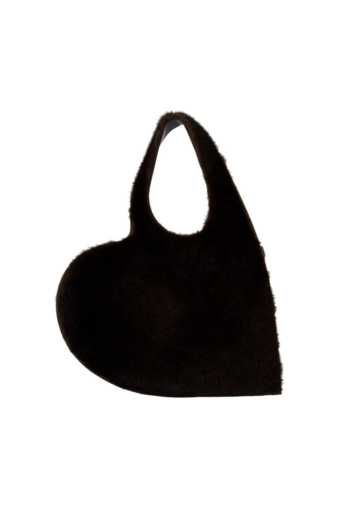 Faux Fur Heart Schultertasche - Coperni - Synthetik - Braun