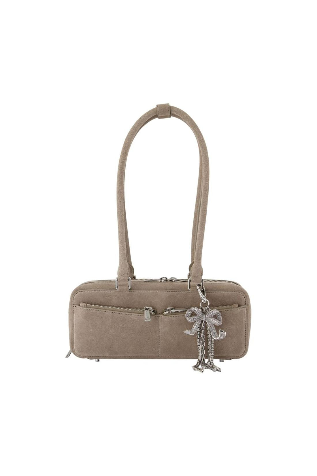 Baguette With Charm Schultertasche - SELF PORTRAIT - Leder - Grau