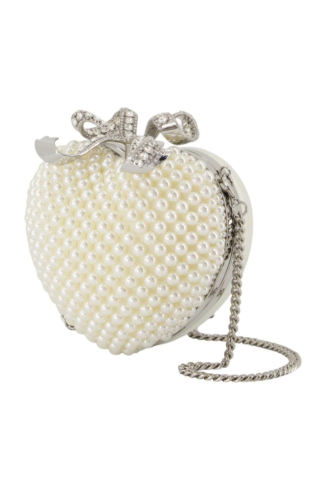 Pearl Heart Clutch - SELF PORTRAIT - Polyester - Weiß