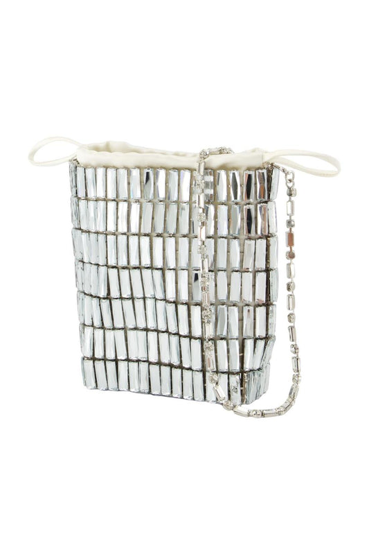 Crystal Mini Schultertasche - SELF PORTRAIT - Metall - Silber