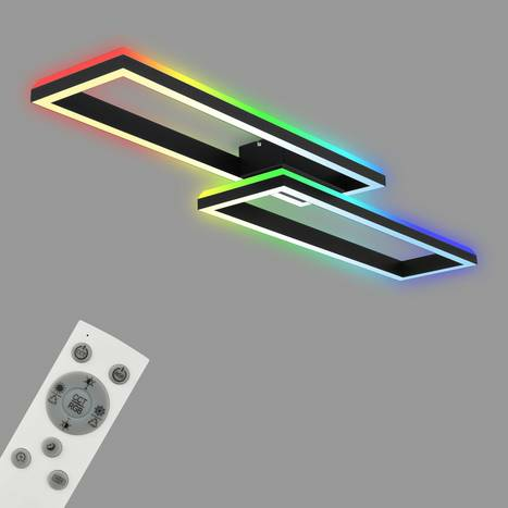 Briloner LED loftlampi í B-flokki, rammaljós fyrir loft, 2 ljósa RGBW baklýsing, 119,5 cm