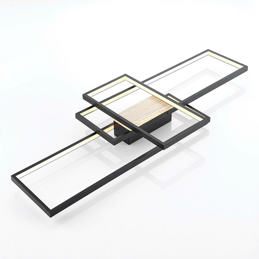 B-grade Lindby Emiljan LED ceiling lamp, pendant lamp, light fixture, LED 35W, aluminum, black, M643 