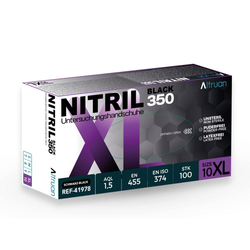 Altruan Nitrile 350 Black, disposable gloves, black