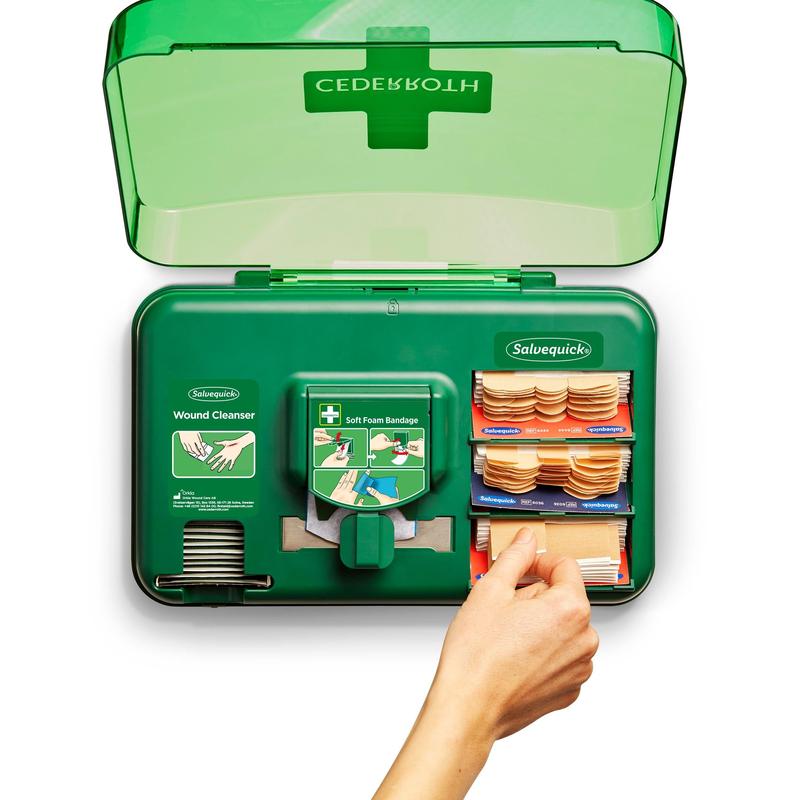 Auslaufartikel: Cederroth "Cederroth" Wound Care Dispenser, Pflasterspender 20,3 cm x 30,6 cm x 15,5 cm grün | Folienbeutel (1 Set)