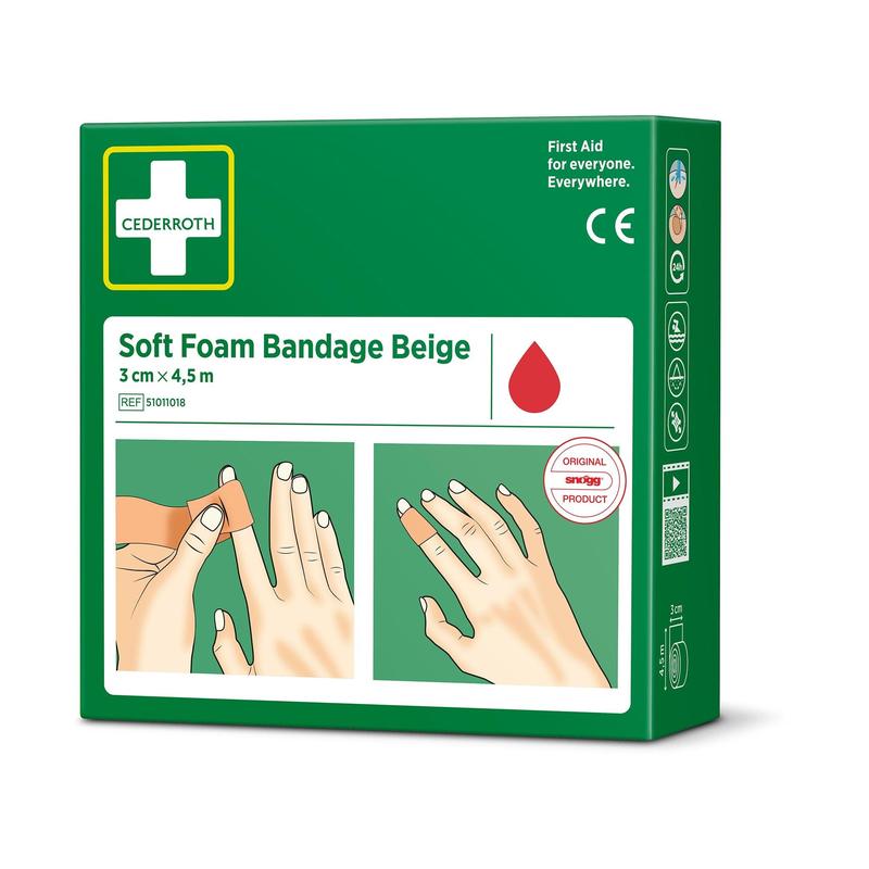 Cederroth soft foam binde beige 3x450cm | Packung (1 Stück)