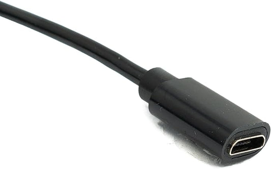 SYSTEM-S USB 2.0 Kabel 3 m Micro B Stecker zu Buchse Spirale in Schwarz