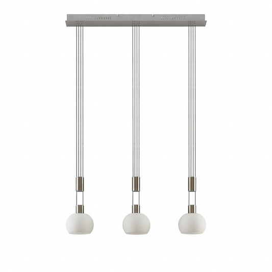 B-grade Lindby Aurell LED pendant lamp, 3-light glass lamp, Nic844 