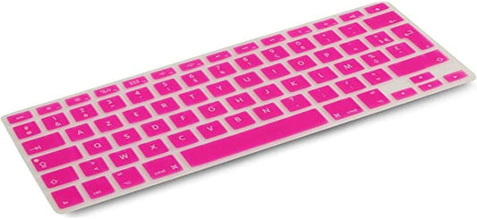 System-S sílikonlyklaborðshlíf AZERTY franskt lyklaborðshlíf fyrir MacBook Pro 13 tommu 15 tommu 17 tommu iMac MacBook Air 13 tommu í bleiku 