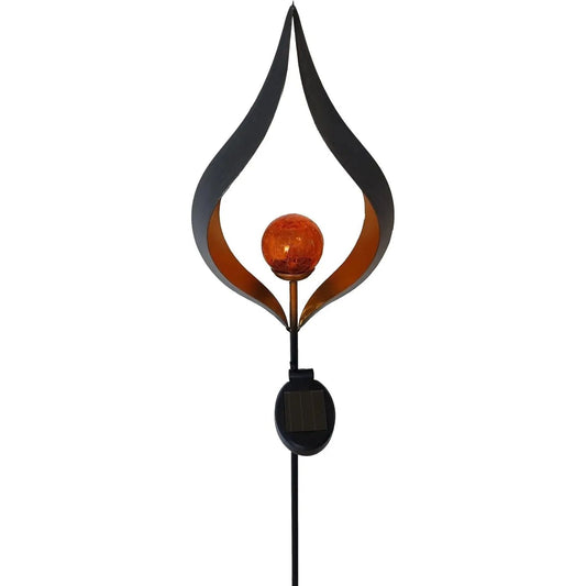 Solarleuchte SKY Solar Solarlampe schwarz Metall Höhe 90 cm Flamme