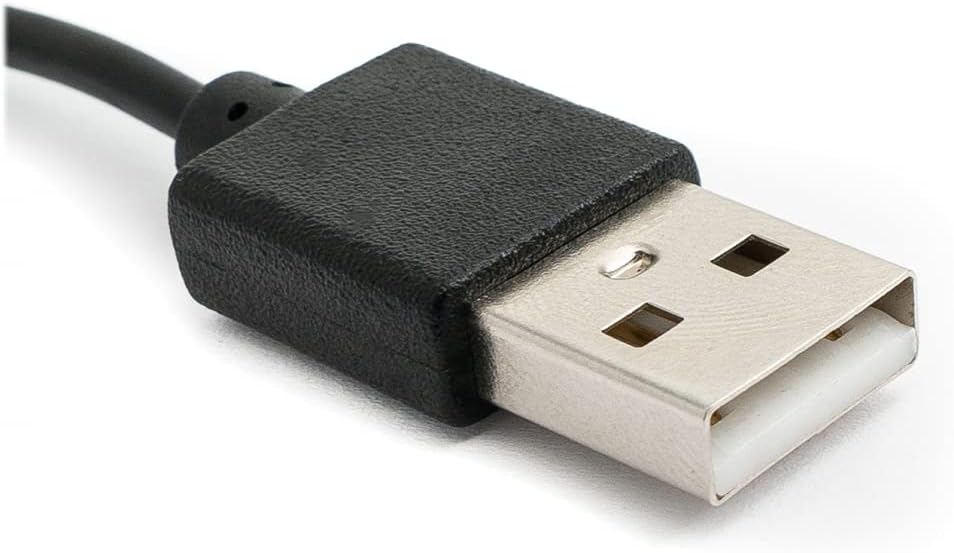 SYSTEM-S USB 2.0 snúra, 60 cm hleðslusnúra fyrir Xiaomi Mibro Air snjallúr, svört
