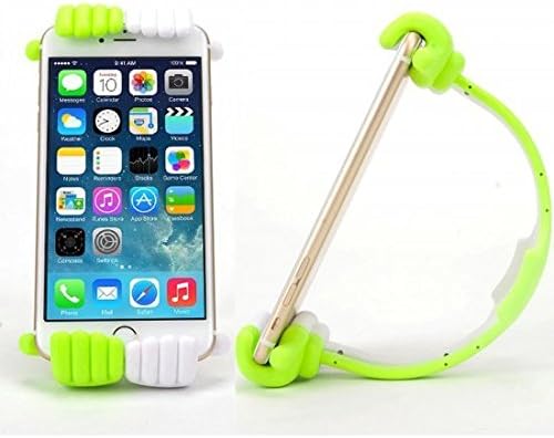 System-S Universal Tischständer Silikon Smartphone Halter Handy Ständer Halterung flexibel Daumen hoch für Smartphone und Tablet PC grün