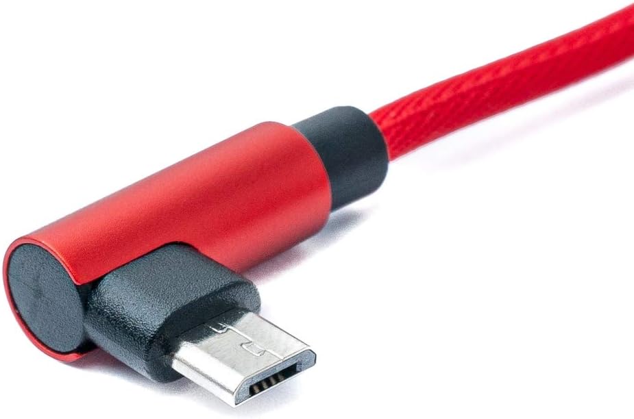 SYSTEM-S USB 2.0 snúra 100 cm Micro-tengi í 2.0 A tengi, fléttuð í rauðu 