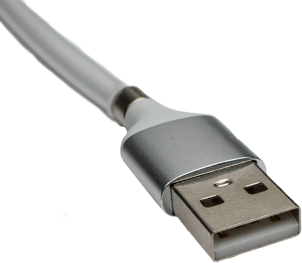 SYSTEM-S USB 3.1 self-retracting cable 1 m Type C male to 2.0 Type A male in white