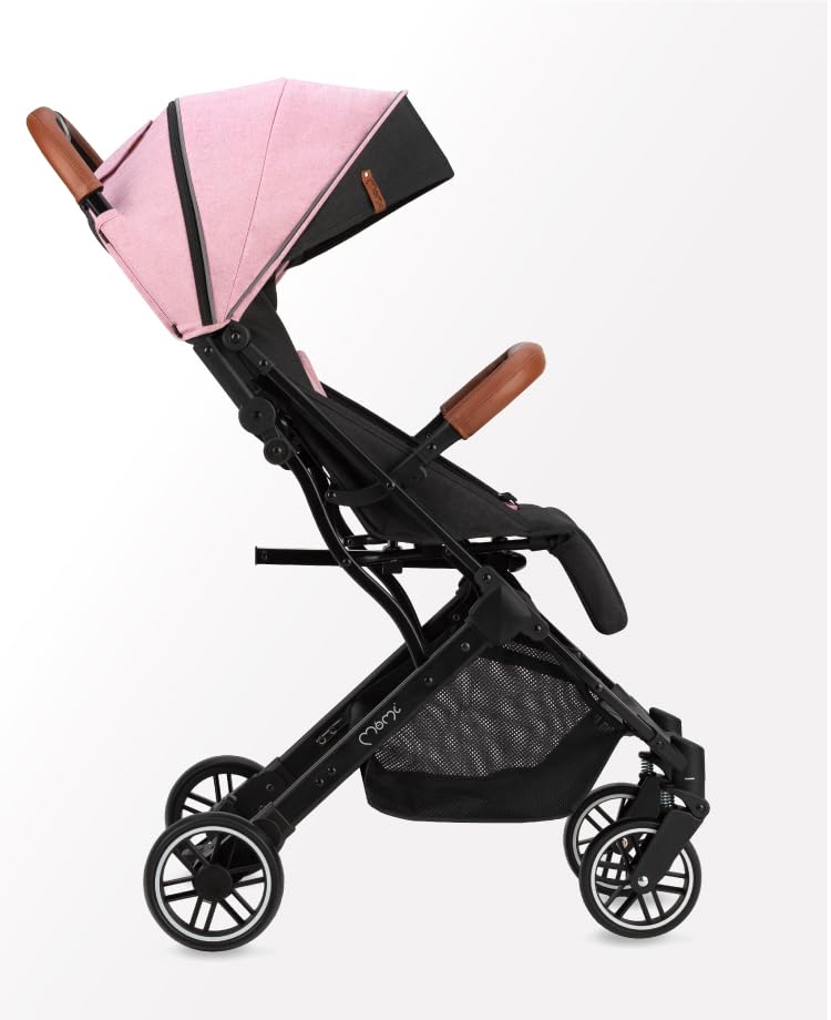 MoMi ESTELLE barnavagn fyrir börn frá 6 mánaða aldri (allt að 15 kg), samanbrjótanleg barnavagn með 5 punkta öryggisbelti, innkaupakörfu með útfellanlegri virkni, sjónaukahandfangi