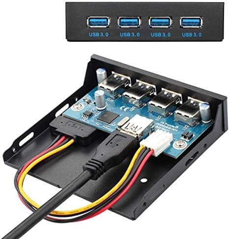 System-S USB HUB Tegund A 3.0 4 tengja tengi fyrir móðurborð, 20 pinna tengisnúra fyrir 3,5" disklingadiskahólf
