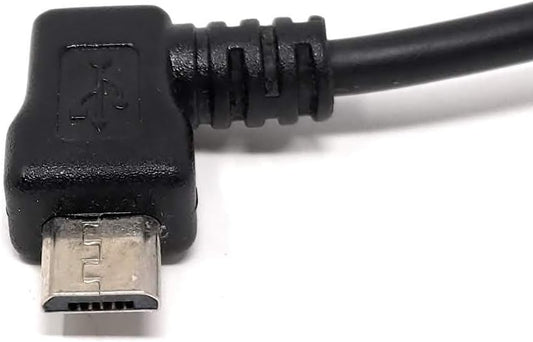 System-S Micro USB 2.0 snúra með 90 gráðu horntengi (vinstri/karl) gagnasnúra og hleðslusnúra 100 cm