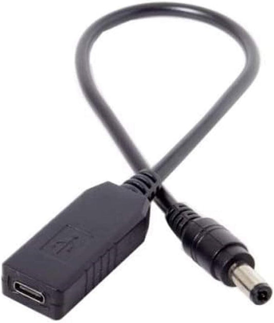 SYSTEM-S USB 3.1 Kabel 23cm Typ C Buchse zu DC 5,5 x 1,1 mm Stecker Ladekabel