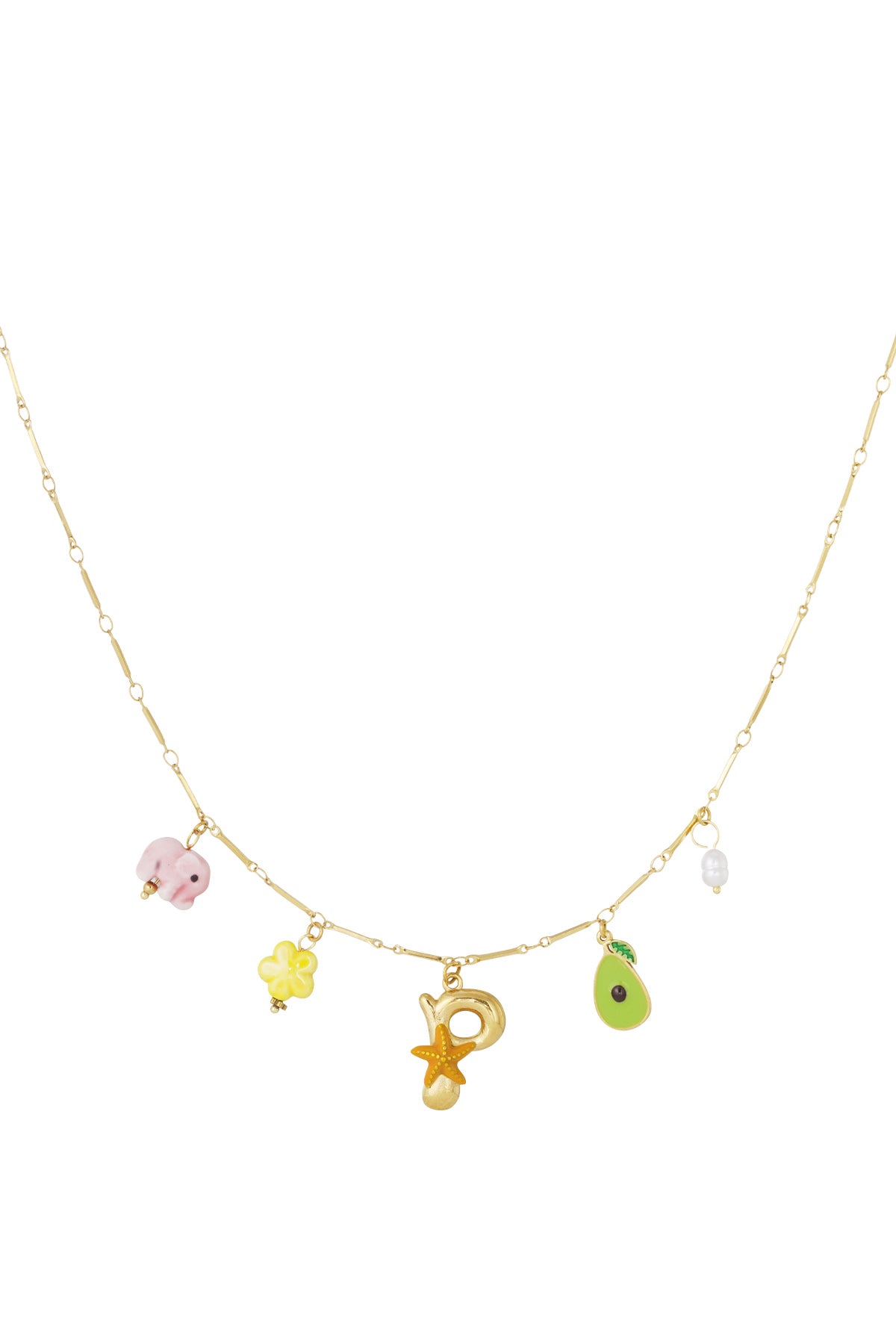 Happy Initials Halskette mit Charms
