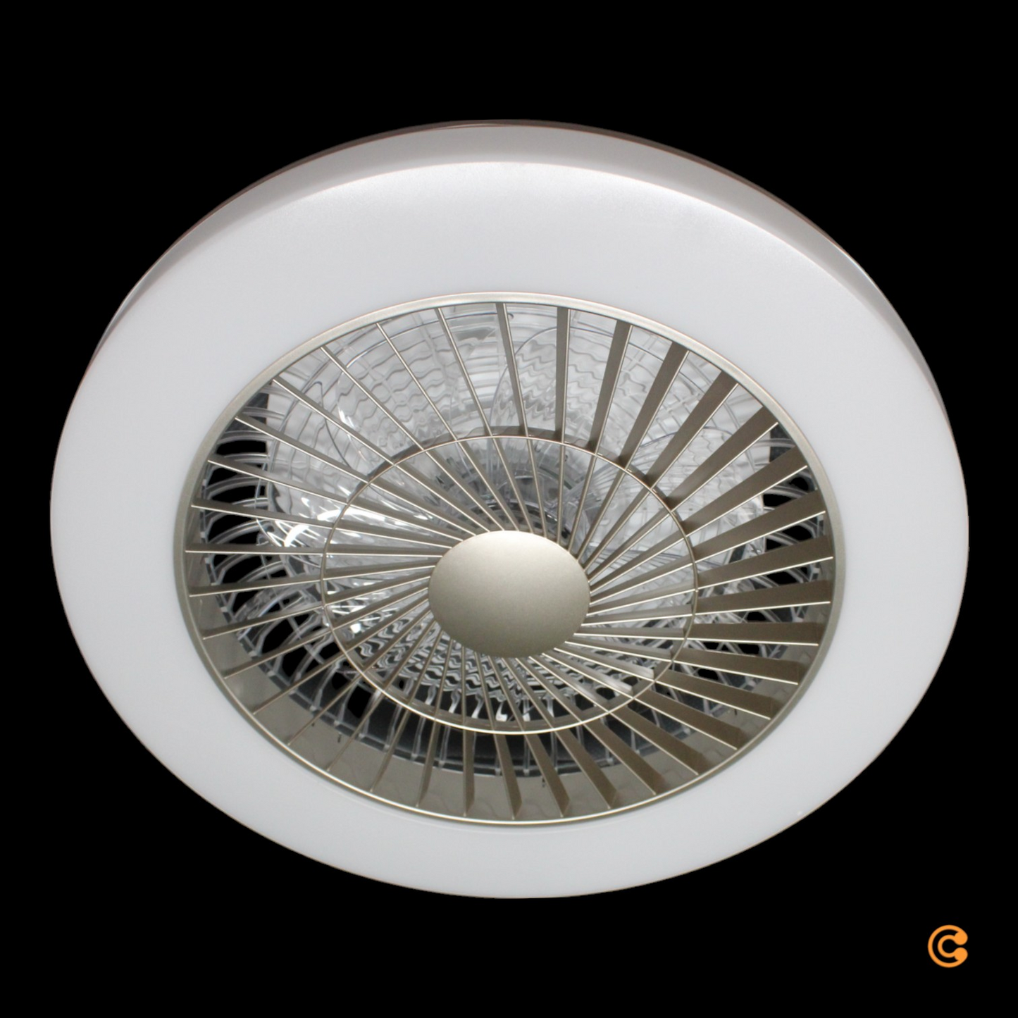 B-lager Just Light LED loftvifta Leonard hvít ø50cm vifta með raðrofa