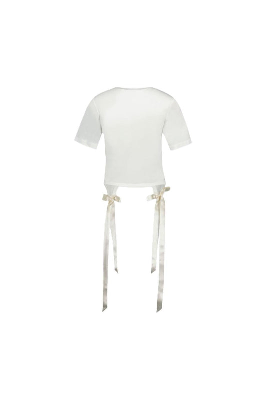 Easy T-Shirt Mit Schleife - Simone Rocha - Baumwolle - Weiß