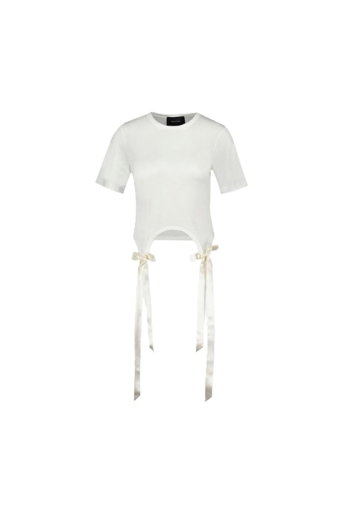 Easy T-Shirt Mit Schleife - Simone Rocha - Baumwolle - Weiß