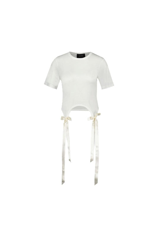 Easy T-Shirt Mit Schleife - Simone Rocha - Baumwolle - Weiß