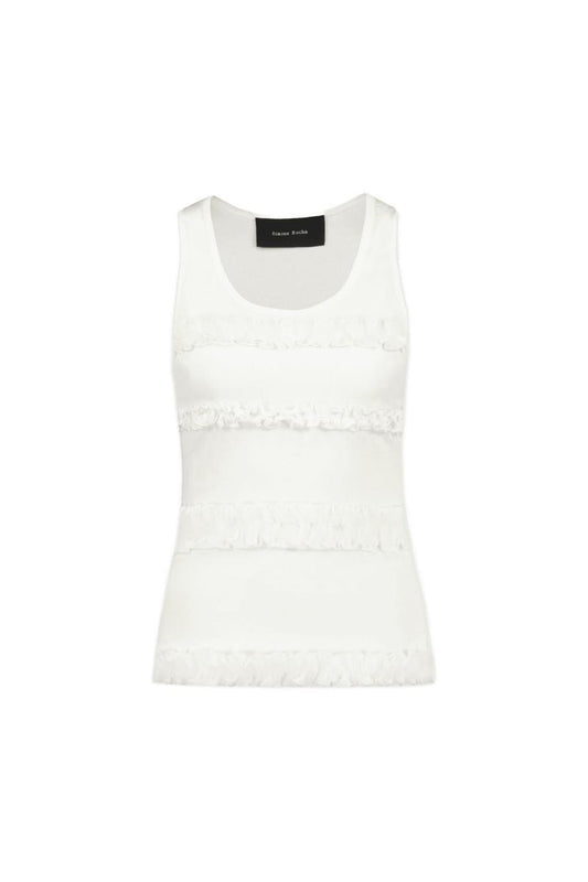 Fitted Ruffle Frill T-Shirt - Simone Rocha - Baumwolle - Weiß