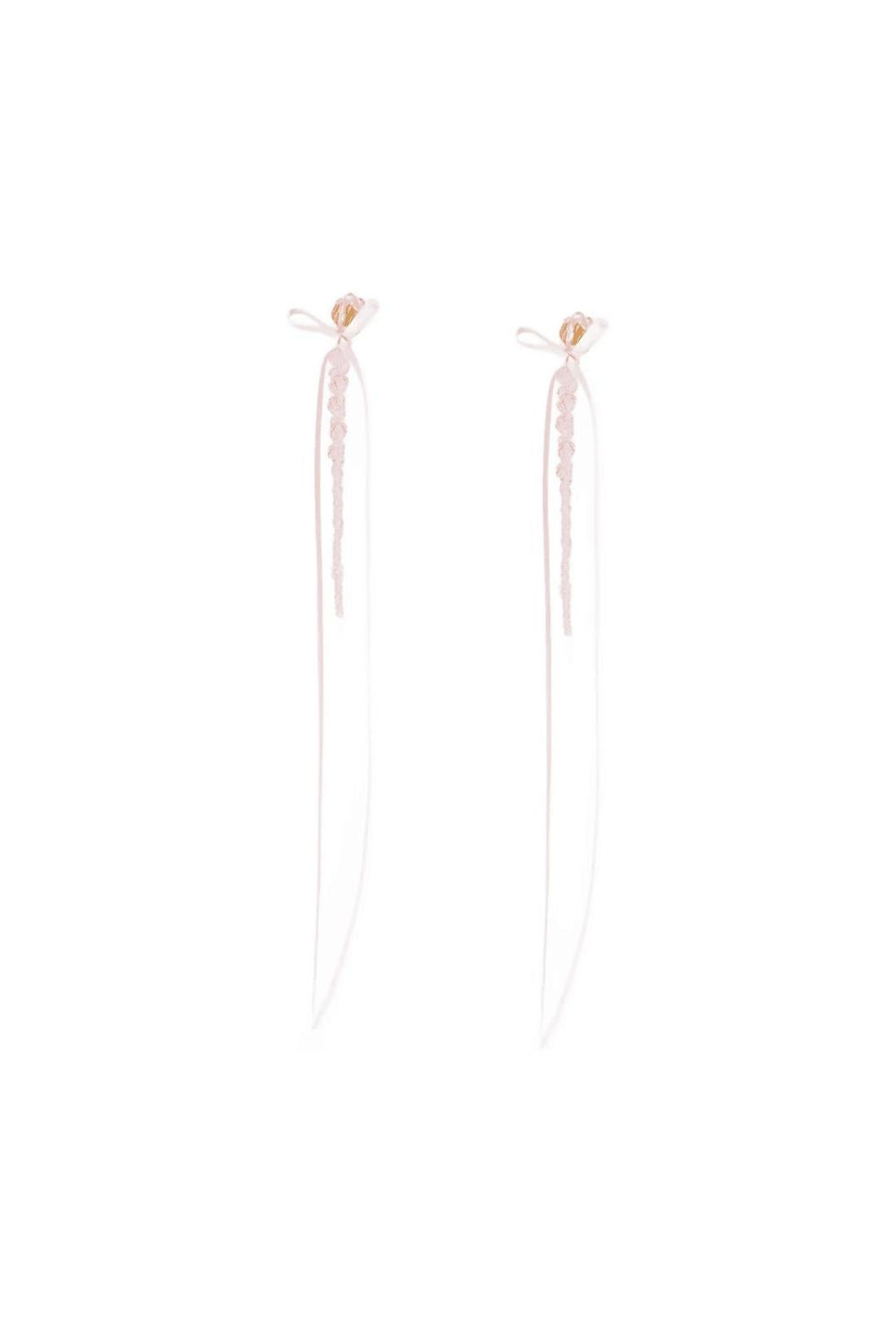 Slim Bow Ribbon Ohrringe - Simone Rocha - Kristall - Rosa