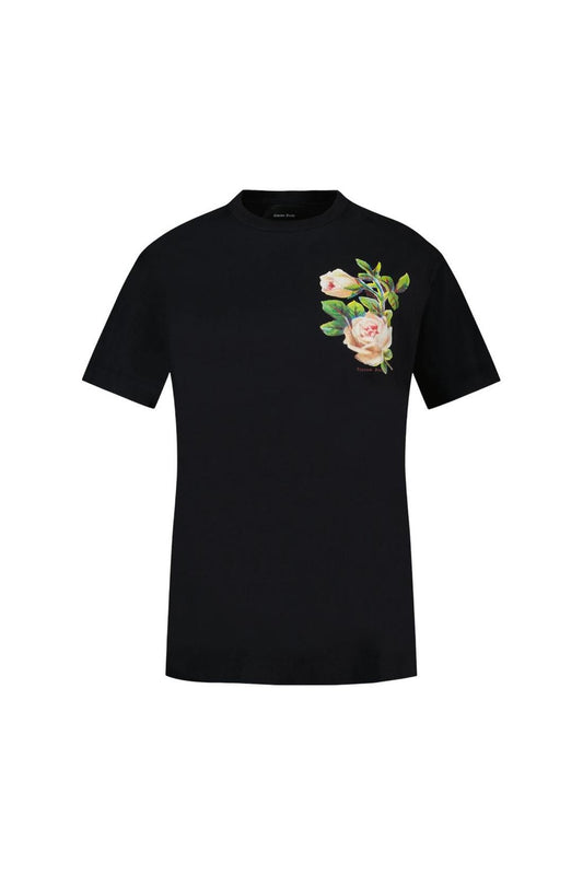 Rose Banquet T-Shirt - Simone Rocha - Baumwolle - Schwarz