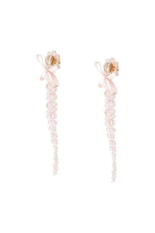 Petite Bow Drip Ohrringe - Simone Rocha - Crystal - Pink