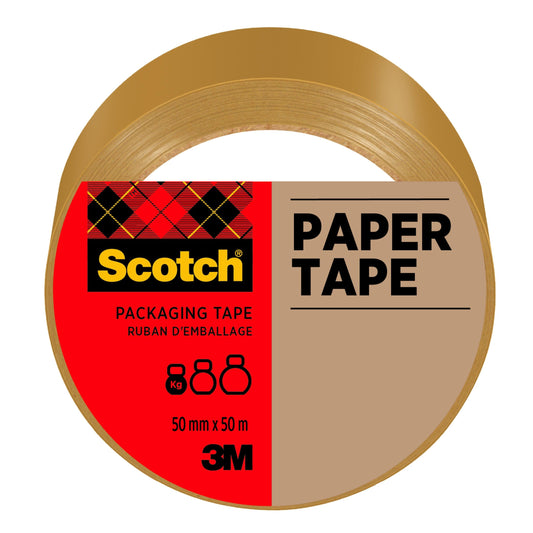 Scotch® Verpackungsklebeband aus Papier, Braun, 50 mm x 50 m, 1 Rolle/Packung | Packung (1 Rolle)