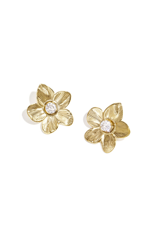 Edelstahl-Ohrstecker mit Blumenmuster, schlichte und alltagstaugliche Serie, Damenschmuck
