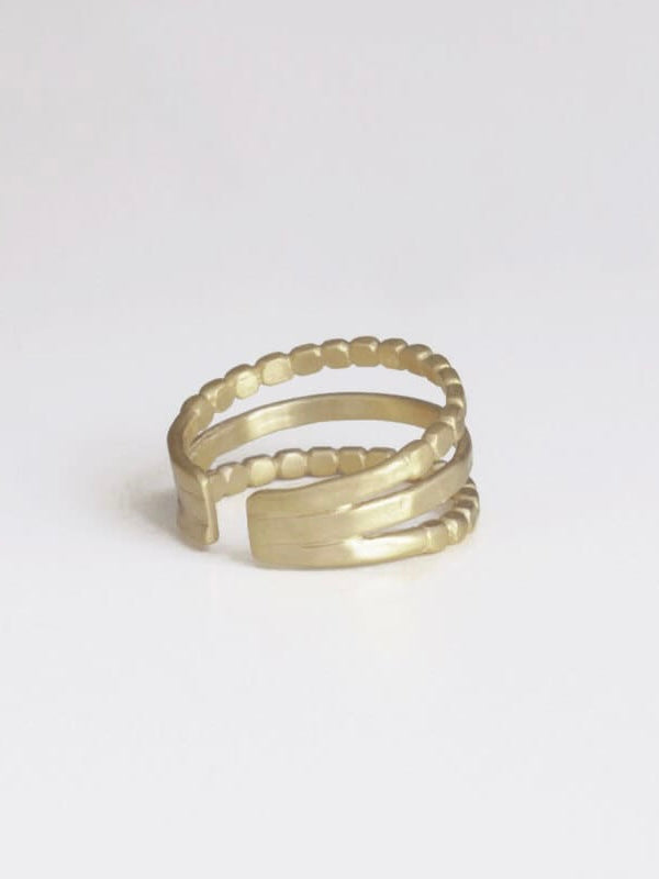 Ring Camu Triple, in silber und gold