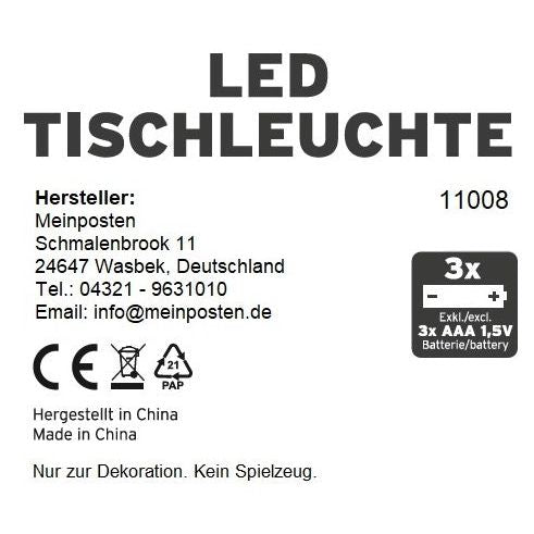 Lampe LED ohne Kabel Touch Tischleuchte Tischlampe Leuchte kabellos dimmbar