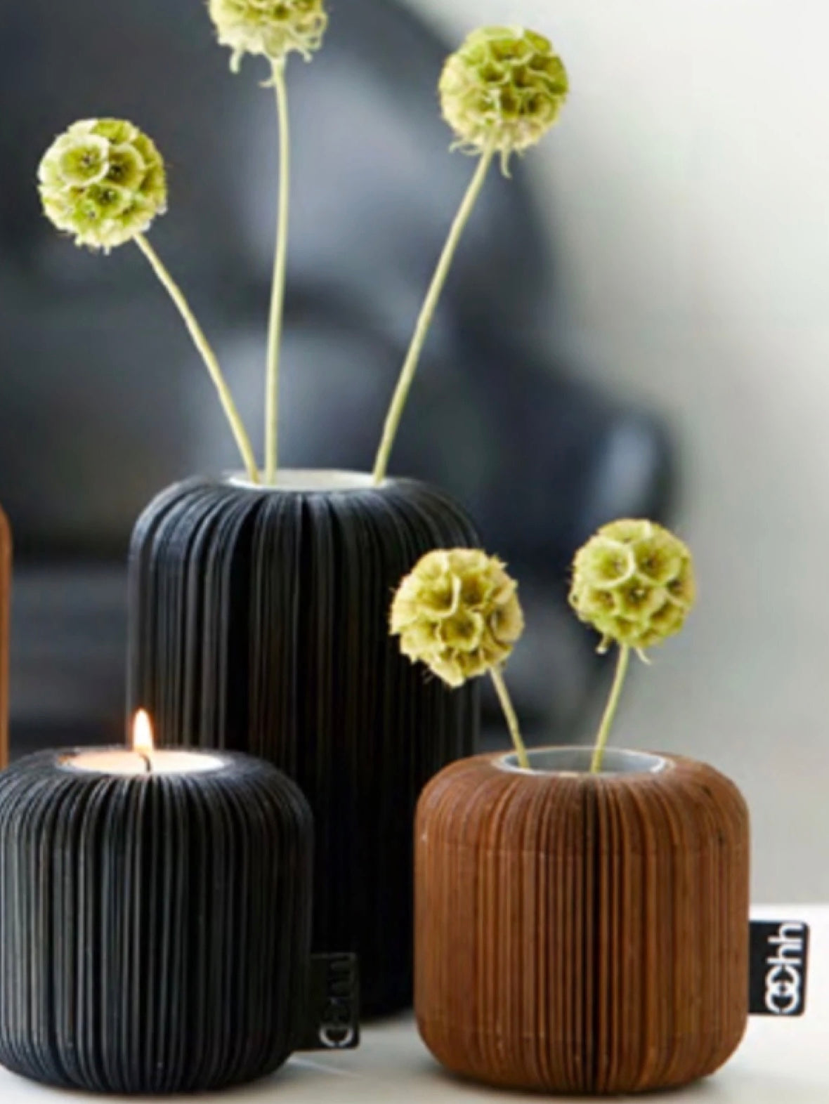 Vase/Teelichthalter Fan Oohh, in 2 Farben und Größen